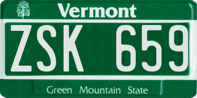 VT license plate ZSK659