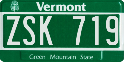 VT license plate ZSK719