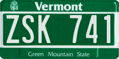 VT license plate ZSK741