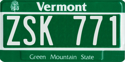 VT license plate ZSK771