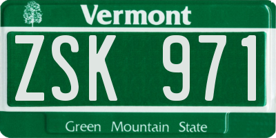 VT license plate ZSK971