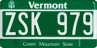 VT license plate ZSK979