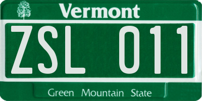VT license plate ZSL011