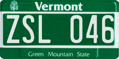 VT license plate ZSL046