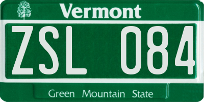 VT license plate ZSL084