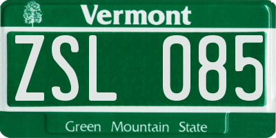 VT license plate ZSL085