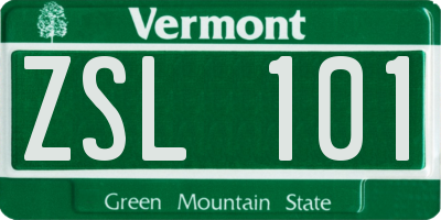 VT license plate ZSL101