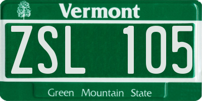 VT license plate ZSL105