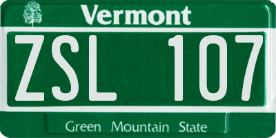 VT license plate ZSL107