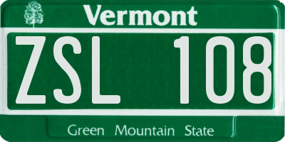 VT license plate ZSL108
