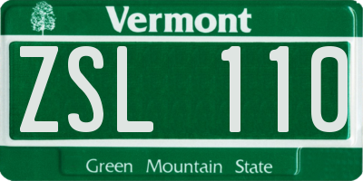 VT license plate ZSL110
