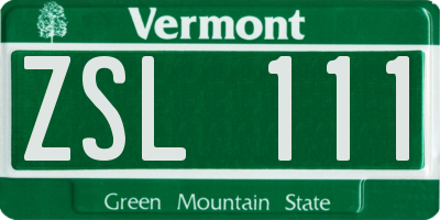 VT license plate ZSL111