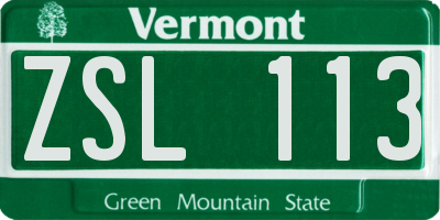 VT license plate ZSL113