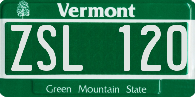 VT license plate ZSL120