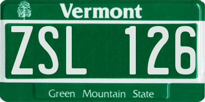 VT license plate ZSL126