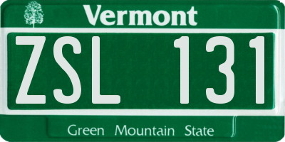 VT license plate ZSL131