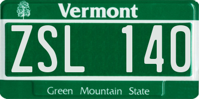 VT license plate ZSL140