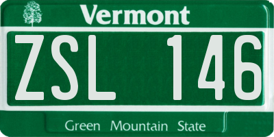VT license plate ZSL146