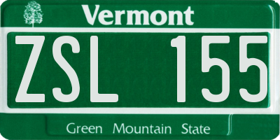 VT license plate ZSL155