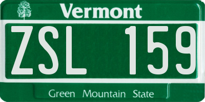 VT license plate ZSL159