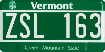 VT license plate ZSL163