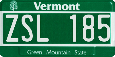 VT license plate ZSL185