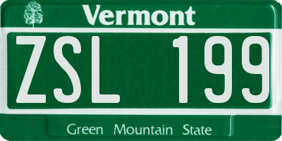 VT license plate ZSL199
