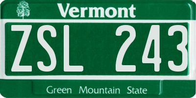 VT license plate ZSL243