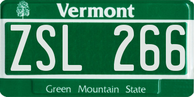 VT license plate ZSL266