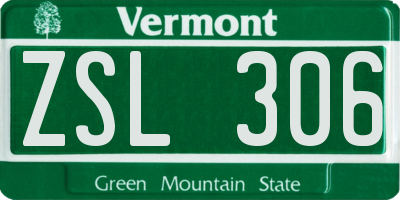VT license plate ZSL306