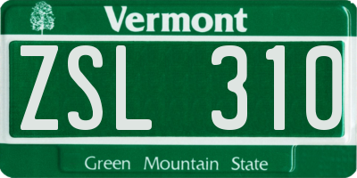 VT license plate ZSL310