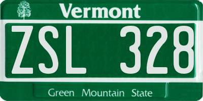 VT license plate ZSL328