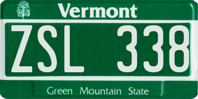 VT license plate ZSL338