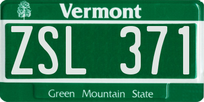 VT license plate ZSL371
