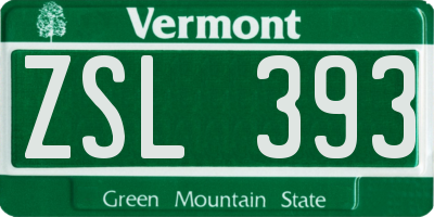VT license plate ZSL393