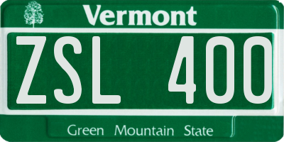 VT license plate ZSL400