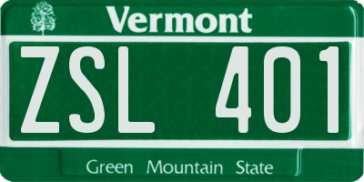 VT license plate ZSL401