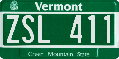 VT license plate ZSL411