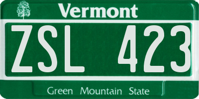 VT license plate ZSL423