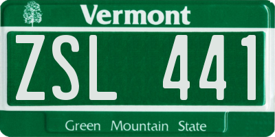 VT license plate ZSL441