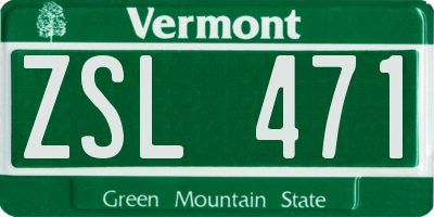 VT license plate ZSL471