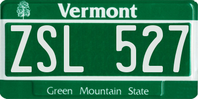 VT license plate ZSL527
