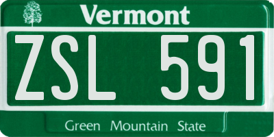 VT license plate ZSL591