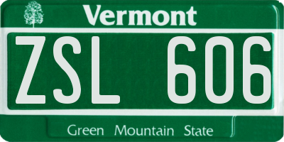 VT license plate ZSL606