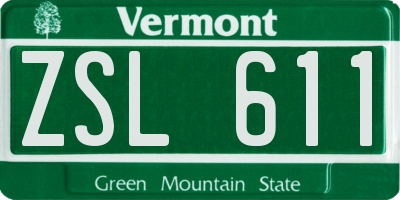 VT license plate ZSL611