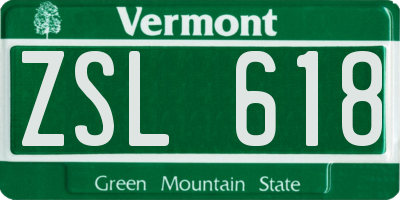 VT license plate ZSL618