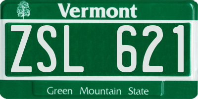 VT license plate ZSL621