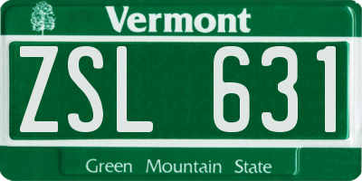 VT license plate ZSL631