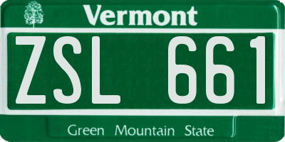 VT license plate ZSL661