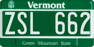 VT license plate ZSL662